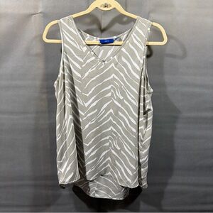 Apt 9 Tank Top Women's Sz M Zebra Print V-Neck Sleeveless Lightweight